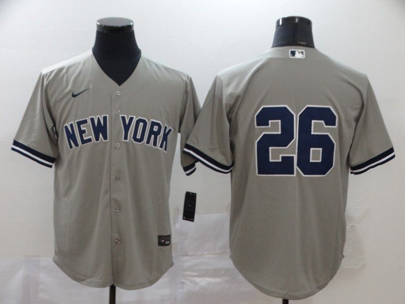 Men New York Yankees #26 No name Grey Nike Game MLB Jerseys->pittsburgh pirates->MLB Jersey